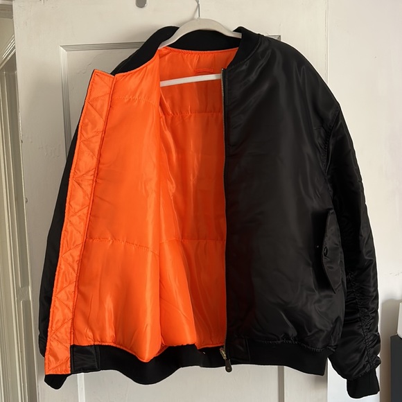 Bomber Jacket - Black and Orange - Picture 2 of 3